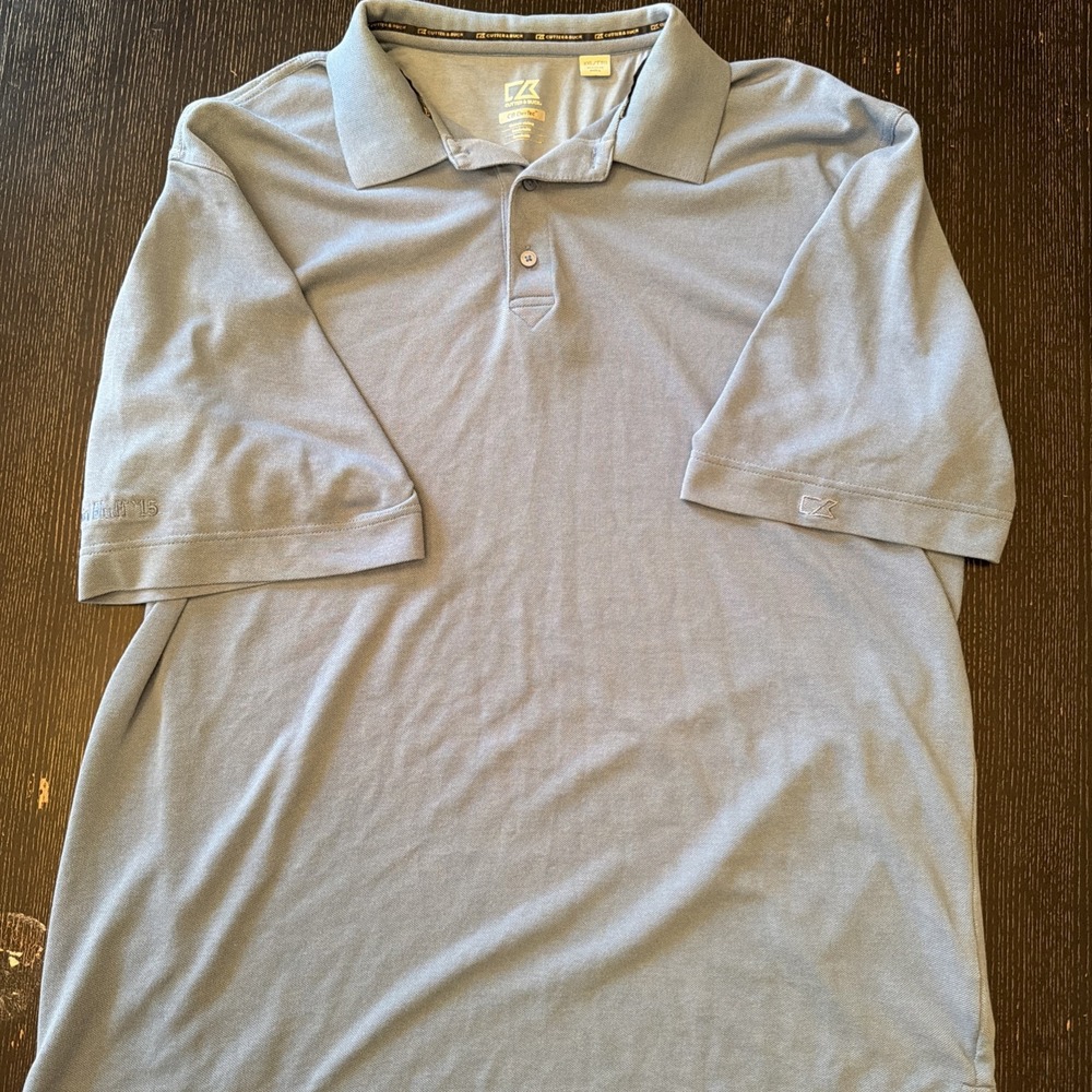 Cutter & Buck DryTec Polo Shirt Mens 2XL Light Blue Short Sleeve Golf Shirt